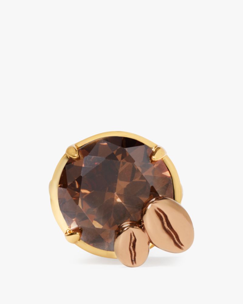 Kate Spade,Shaken And Brewed Cocktail Ring,Cocktail,Rhinestones,Cocktail,Brown