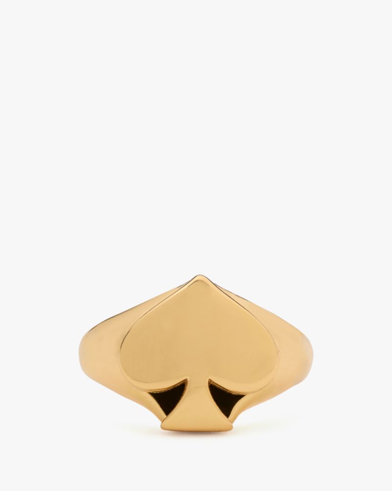 Kate Spade,So Spade Signet Ring,Signet,Logo,Stackable,Gold Metal,Casual,