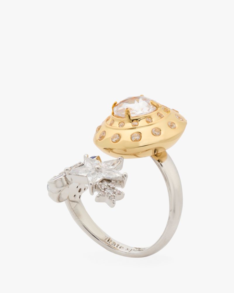 Kate Spade,Space Cadet Cocktail Ring,Twist,Cubic Zirconia,Glass,Metal Material,3D Embellishment,Gem Embellishment,Celestia...,Multi Color