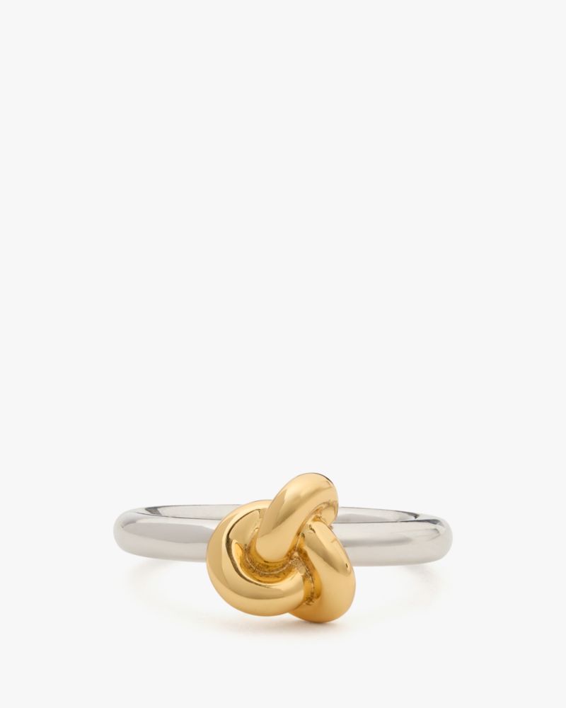 Kate Spade,Double Knot Ring,Single Band,Knot,Stackable,Mixed Metal,Casual,