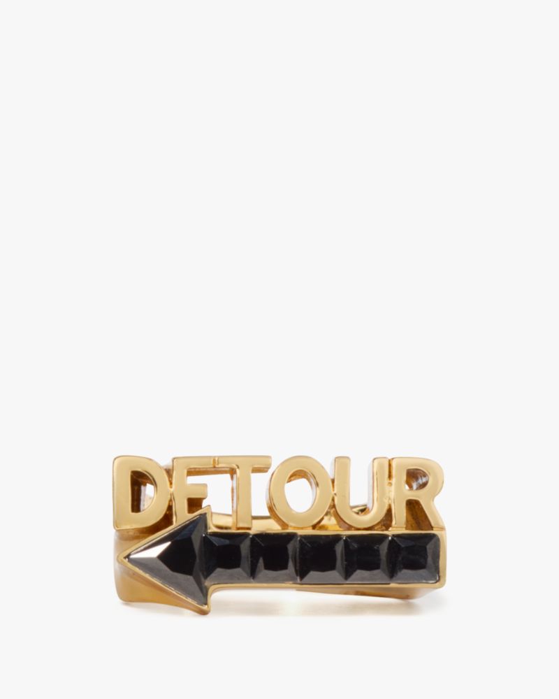 Kate Spade,New York Minute Detour Ring,Single Band,Lettering Word,Rhinestones,Casual,