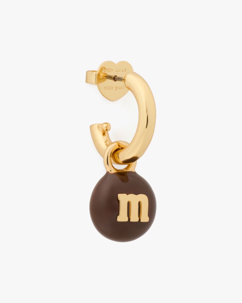 Kate Spade,M&M's x Kate Spade New York Charm Huggies,Brown