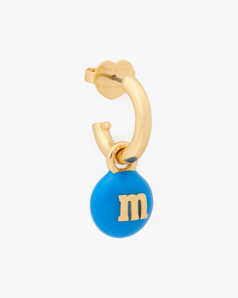 Kate Spade,M&M's x Kate Spade New York Charm Huggies,Dangle Earring,Huggies,Metal Material,3D Embellishment,Initials Embel...,