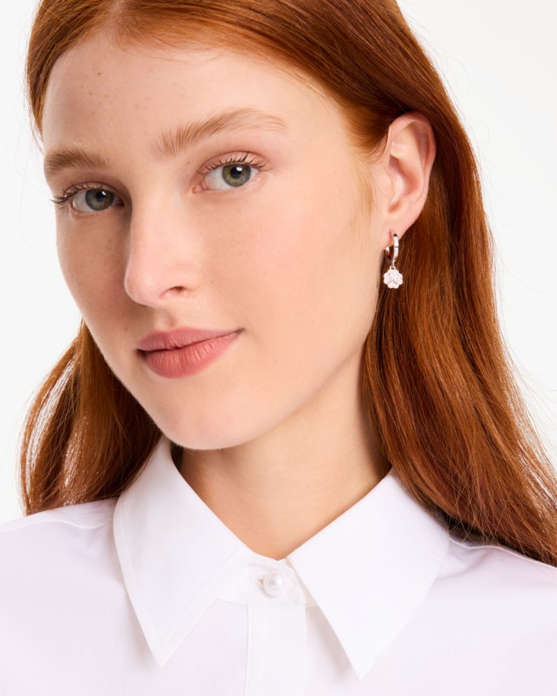 Kate Spade,Heritage Bloom Huggie Drop Earrings,