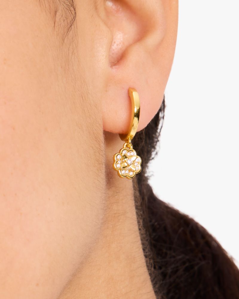 Kate Spade,Heritage Bloom Huggie Drop Earrings,