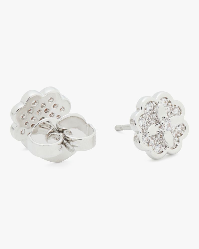 Kate Spade,Heritage Bloom Mini Studs,Studs,Metal Material,Floral Embellishment,Rhinestones,Steel,Day Party,Clear