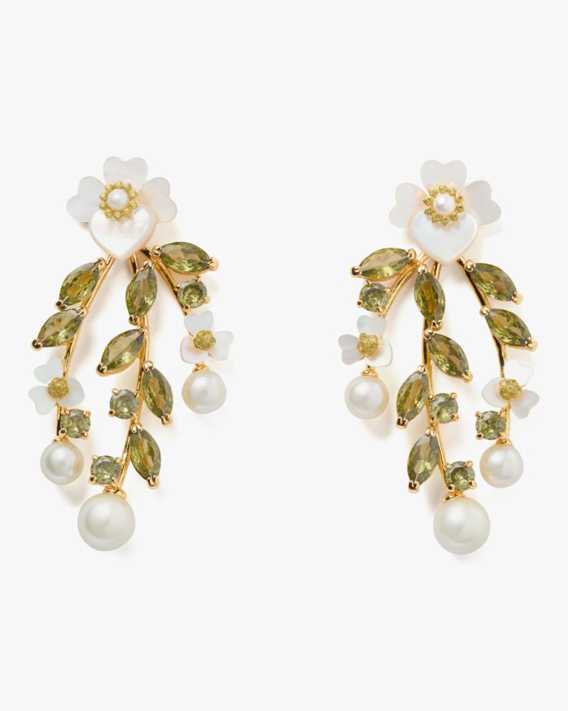 Kate Spade,Precious Pansy Chandelier Earrings,