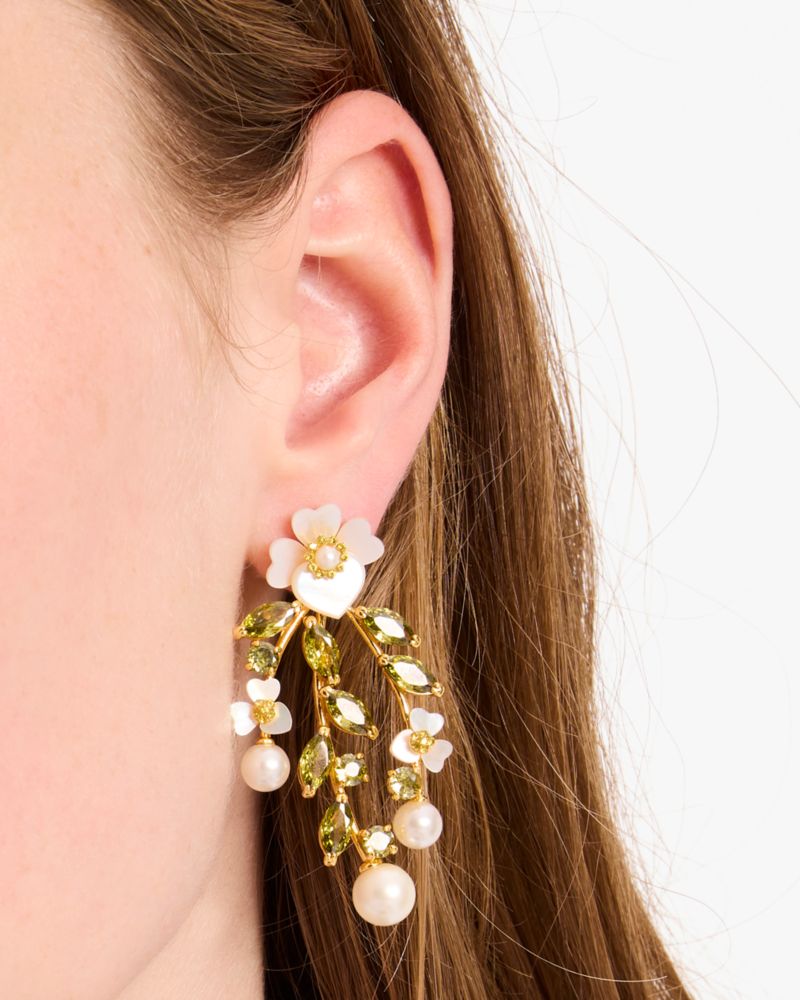 Kate Spade,Precious Pansy Chandelier Earrings,