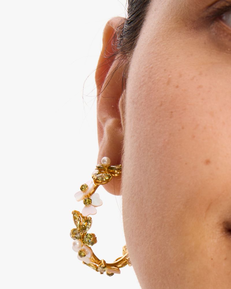 Kate Spade,Precious Pansy Hoops,