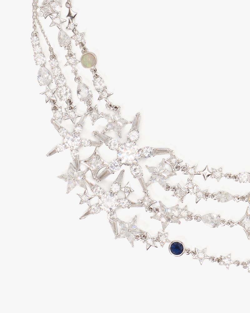 Kate Spade,Cosmos Statement Necklace,Choker,Single Strand,Crystal,Chain Link,Novelty Embellishment,Gem Embellishment,Star ...,