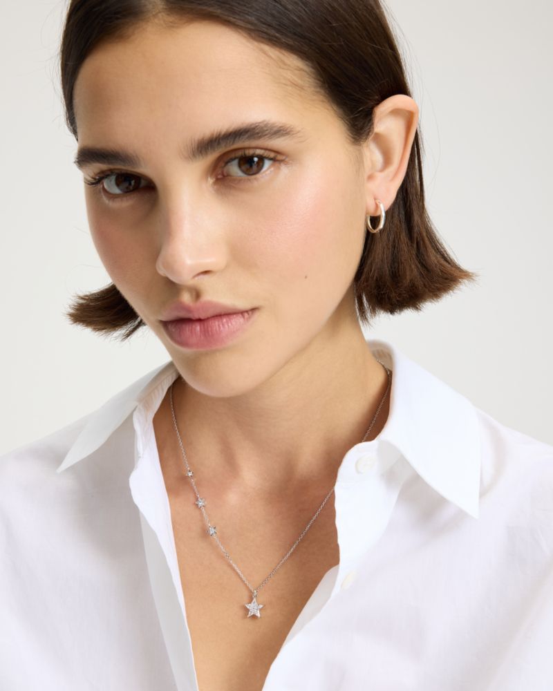 Kate Spade,Cosmos Pendant,Single Strand,Star Embellishment,Gem Embellishment,Casual,Clear