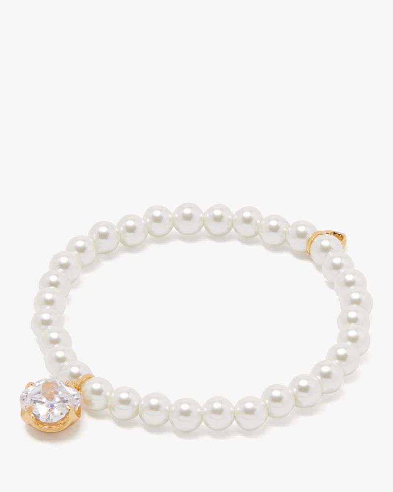 Kate Spade,Pop Of Joy Stretch Bracelet,Pearl,Rhinestones,Stretchable,Day Party,