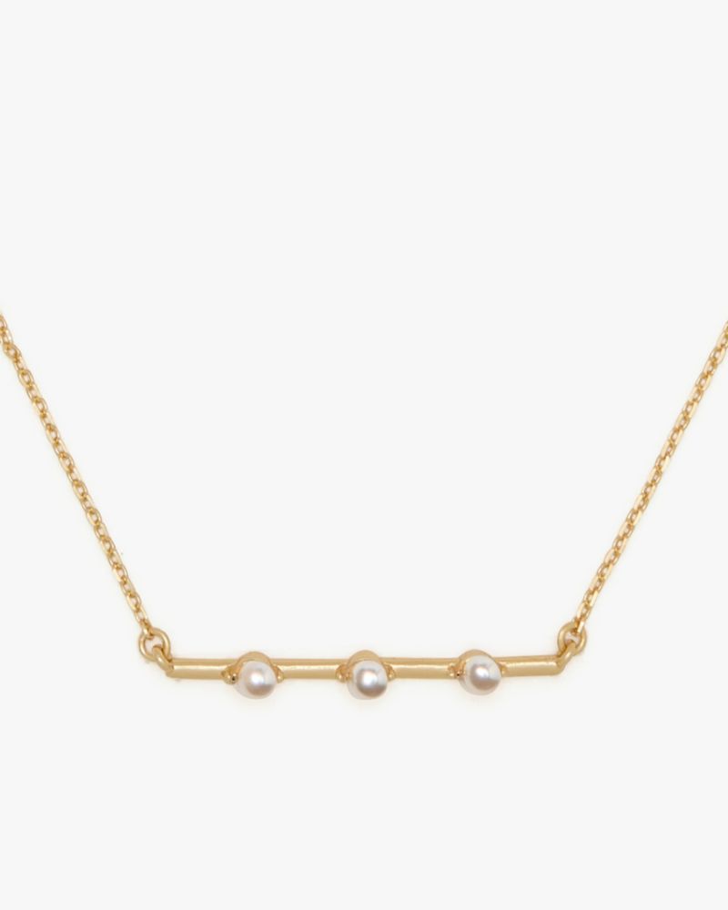 Kate Spade,Hint Of Shimmer Pendant,Single Strand,Choker,Bar Embellishment,Pearl,Casual,White