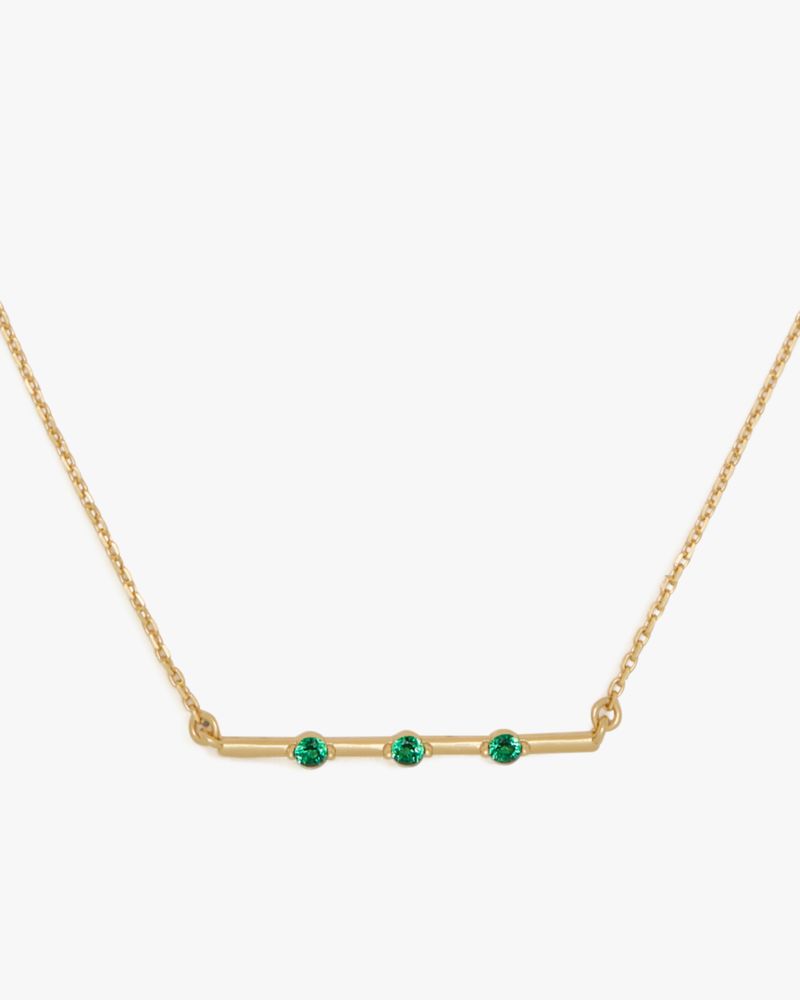 Kate Spade,Hint Of Shimmer Pendant,Single Strand,Choker,Emerald,Bar Embellishment,Gem Embellishment,Casual,Emerald