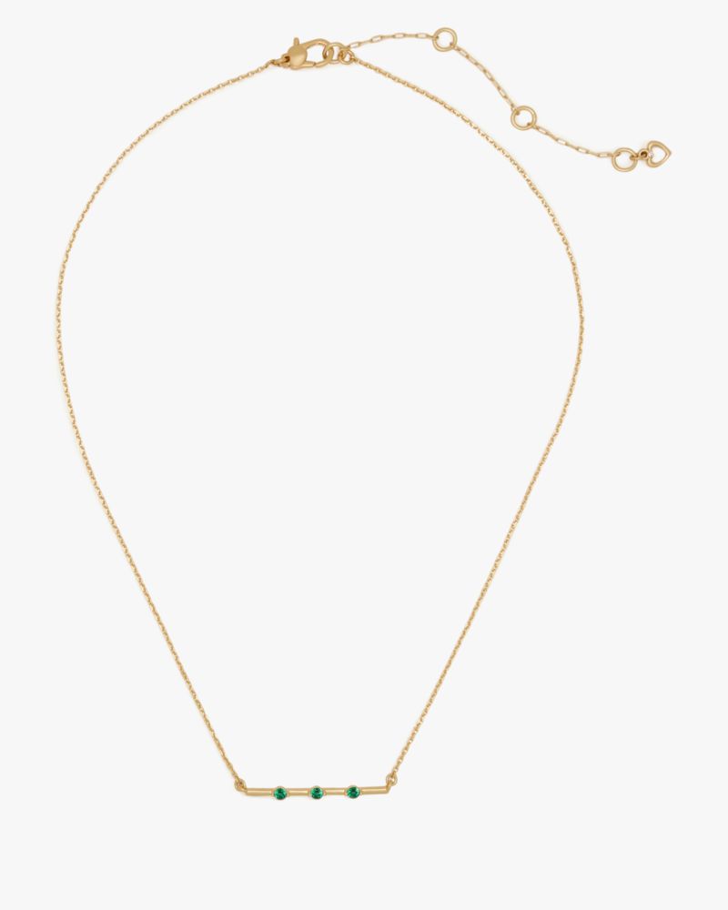 Kate Spade,Hint Of Shimmer Pendant,Single Strand,Choker,Emerald,Bar Embellishment,Gem Embellishment,Casual,