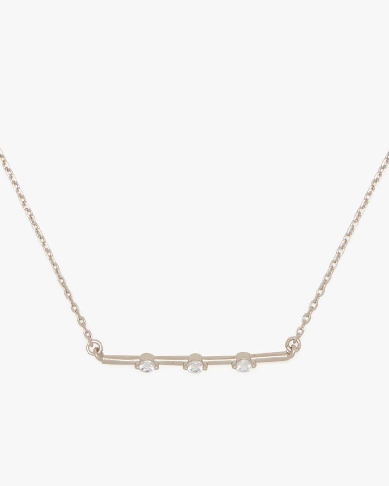 Kate Spade,Hint Of Shimmer Pendant,Choker,Single Strand,Bar Embellishment,Gem Embellishment,Casual,Clear