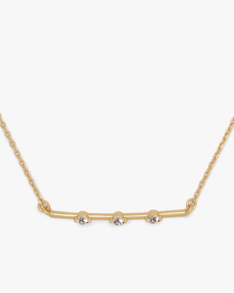 Kate Spade,Hint Of Shimmer Pendant,Choker,Single Strand,Bar Embellishment,Gem Embellishment,Casual,Clear