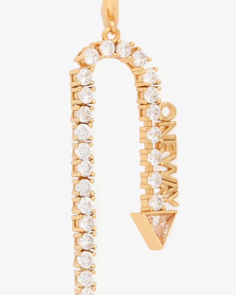 Kate Spade,New York Minute Earrings,Dangle Earring,Lettering Word,Rhinestones,Steel,Day Party,Black