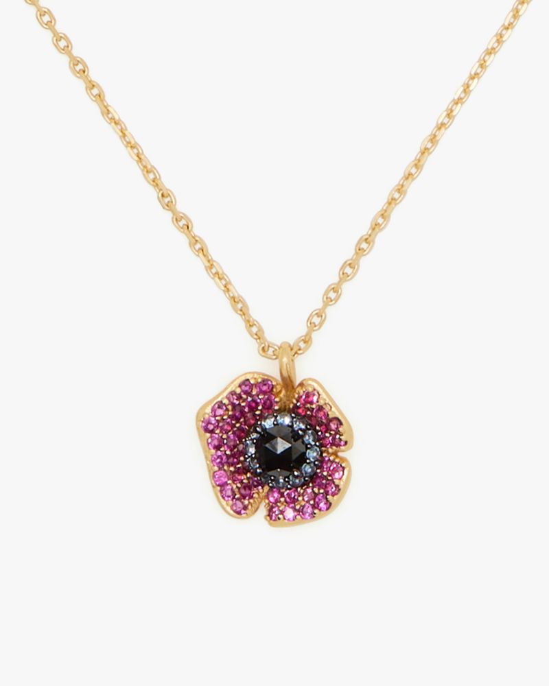 Kate Spade,Poppy Power Mini Pendant,Choker,Single Strand,Gem Embellishment,Floral Embellishment,Casual,Multi Color