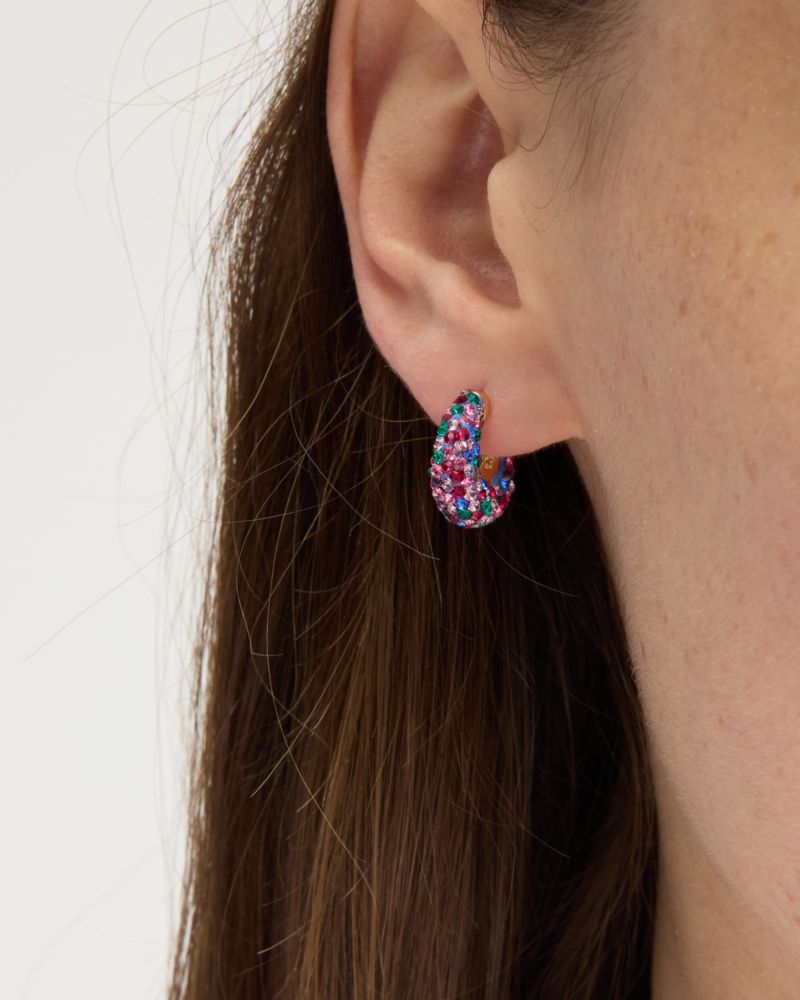 Kate Spade,Pop Of Joy Huggies,Hoops,Huggies,Crystal,Gem Embellishment,Day Party,
