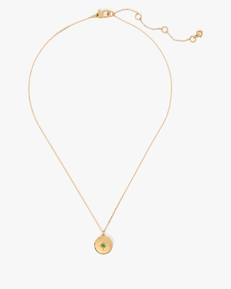 Kate Spade,ザ カラー スパーク コレクション グリーン ジョイ メダリオン ネックレス,ネックレス,グリーン／ゴールド