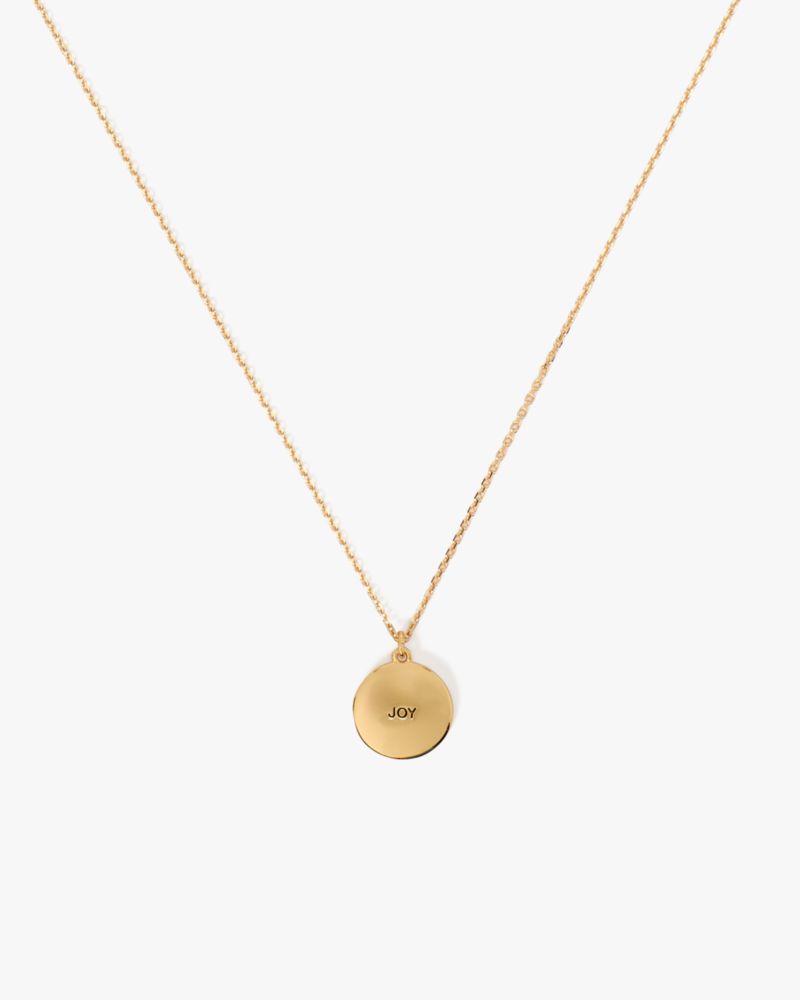 Kate Spade,ザ カラー スパーク コレクション グリーン ジョイ メダリオン ネックレス,ネックレス,グリーン／ゴールド