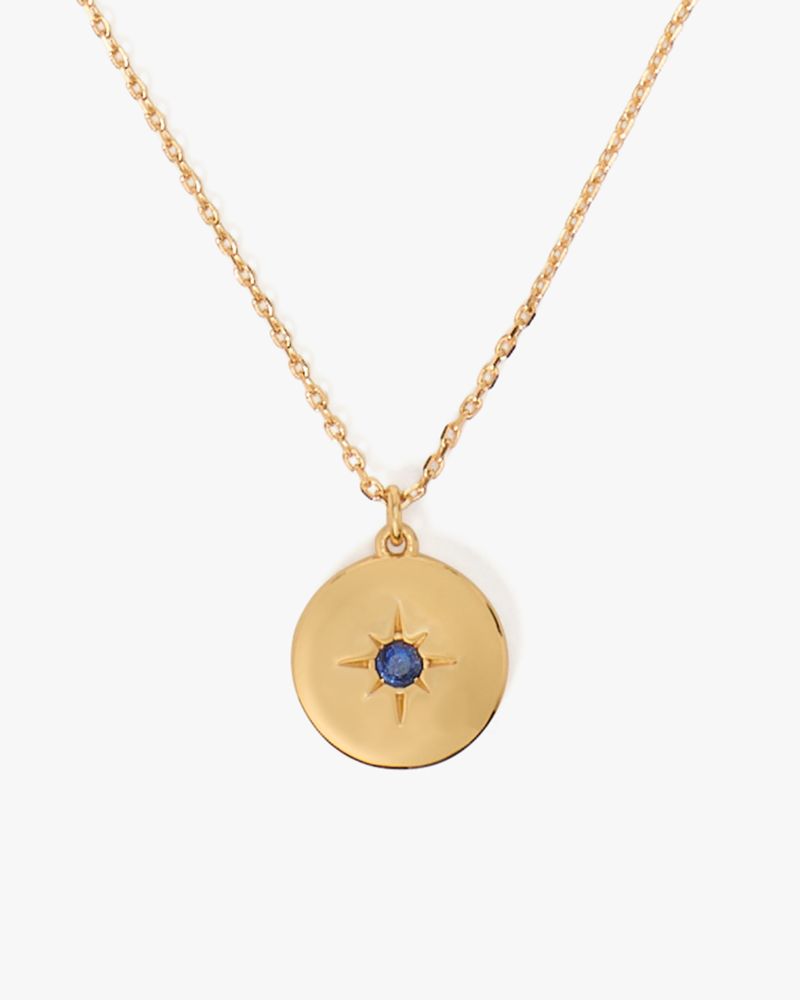 Kate Spade,The Color Spark Collection Blue Fearless Medallion Necklace,