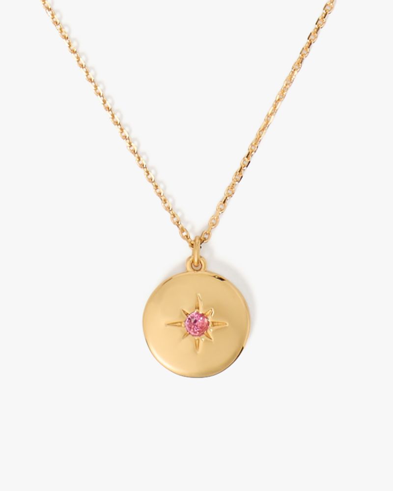 Kate Spade,The Color Spark Collection Pink Peace Medallion Necklace,