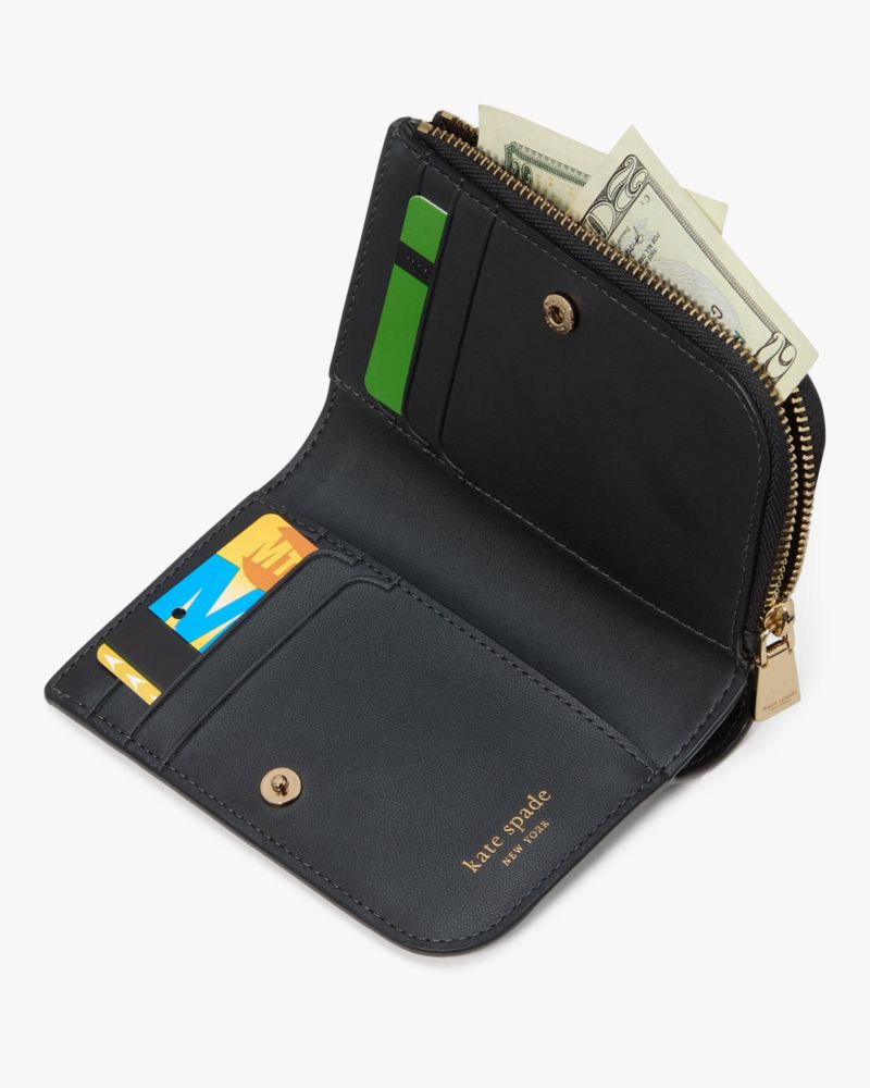 Kate Spade,Spade Flower Small Compact Wallet,Bi Fold,Sustainable,Casual,Multi Color