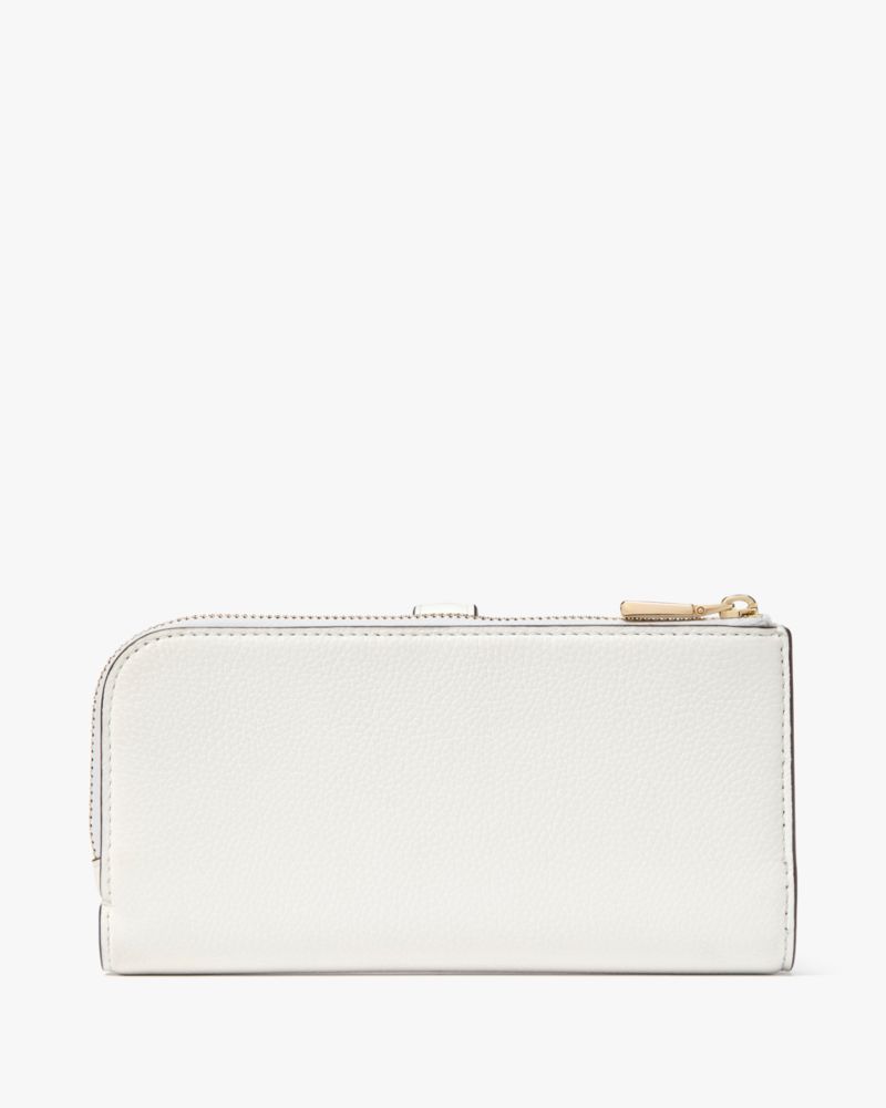 Kate Spade,Deco Zip Slim Wallet,Continental,Bi Fold,Sustainable,Casual,White