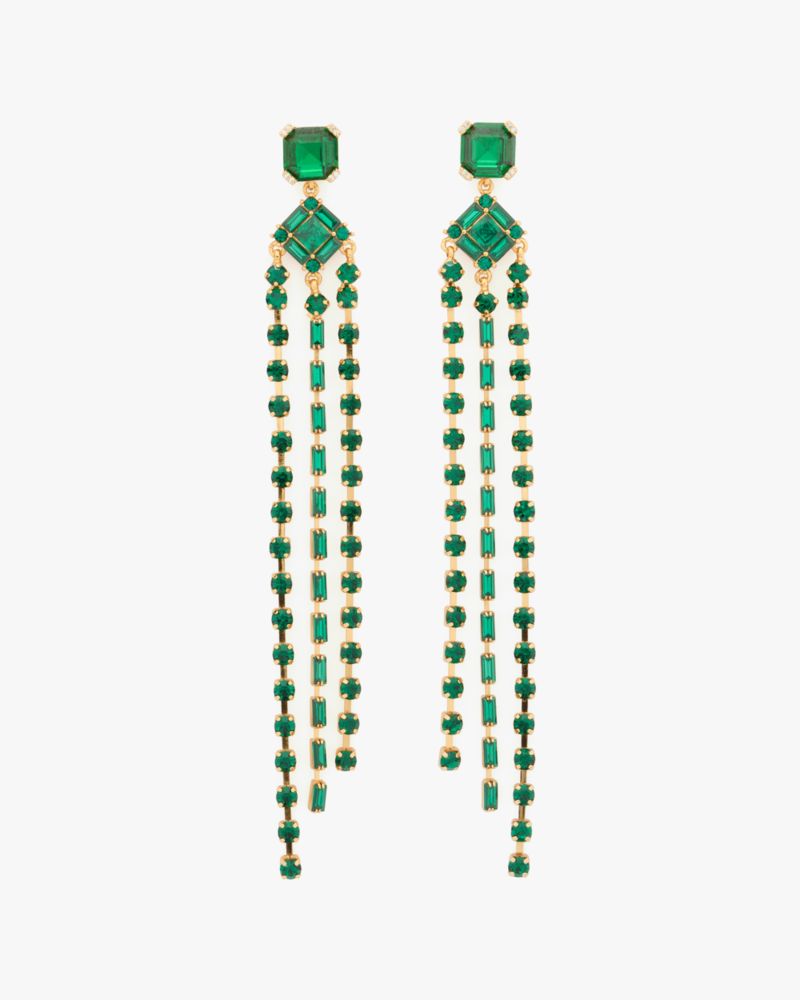 Kate Spade,Shimmy Fringe Earrings,Emerald