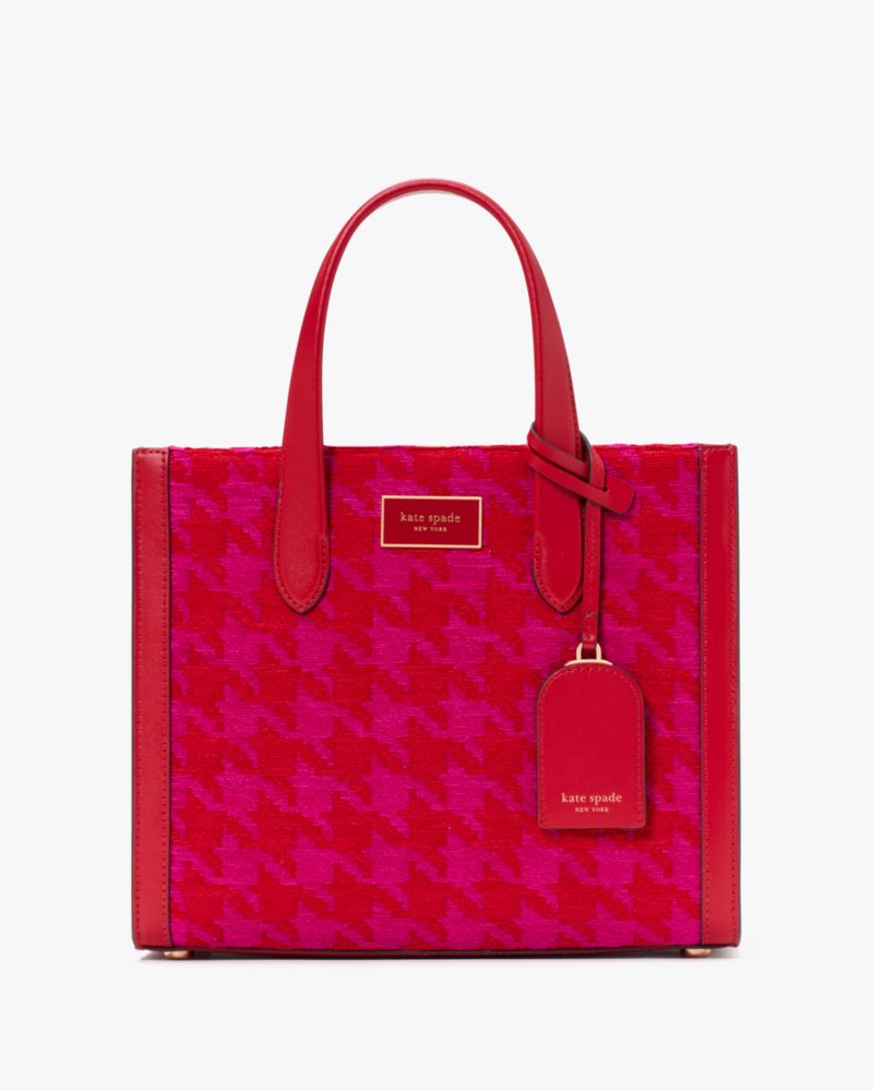 Manhattan Tote Bag aus Chenille mit Hahnentrittmuster klein Kate Spade DE