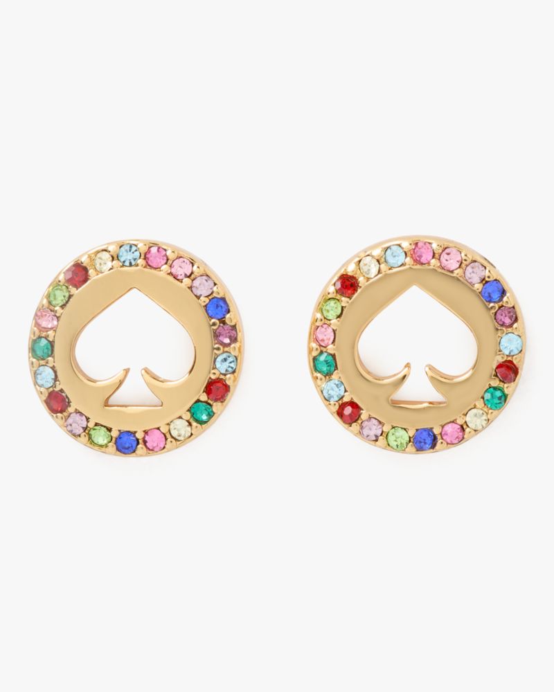 Kate Spade,Spot The Spade Pave Halo Spade Studs,