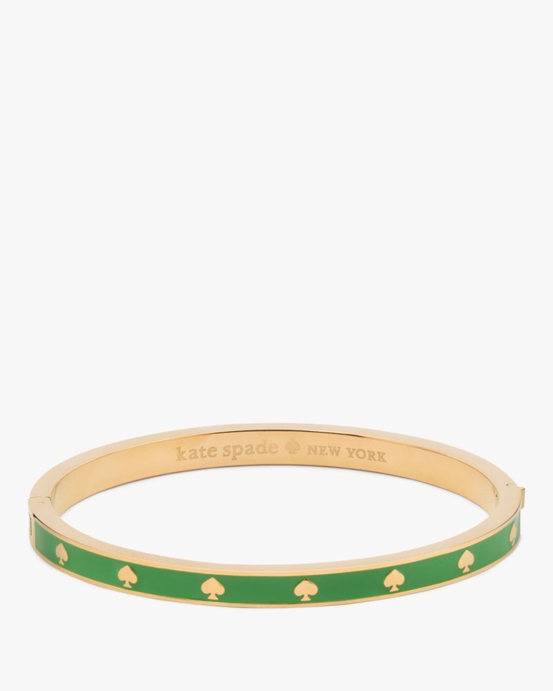 Kate Spade,Spot The Spade Enamel Hinged Bangle,Enamel,Beaded,Metal Material,Gold Plated,Casual,Day Party,