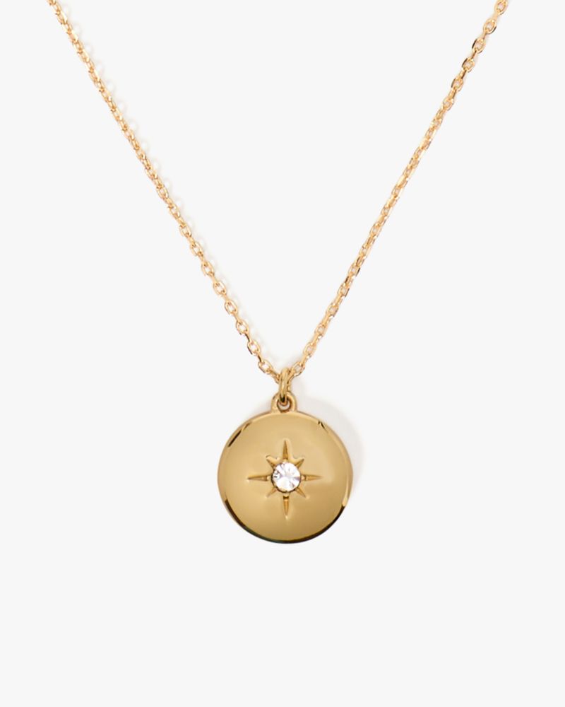 Kate Spade,The Color Spark Collection Clear Inspire Medallion Necklace,