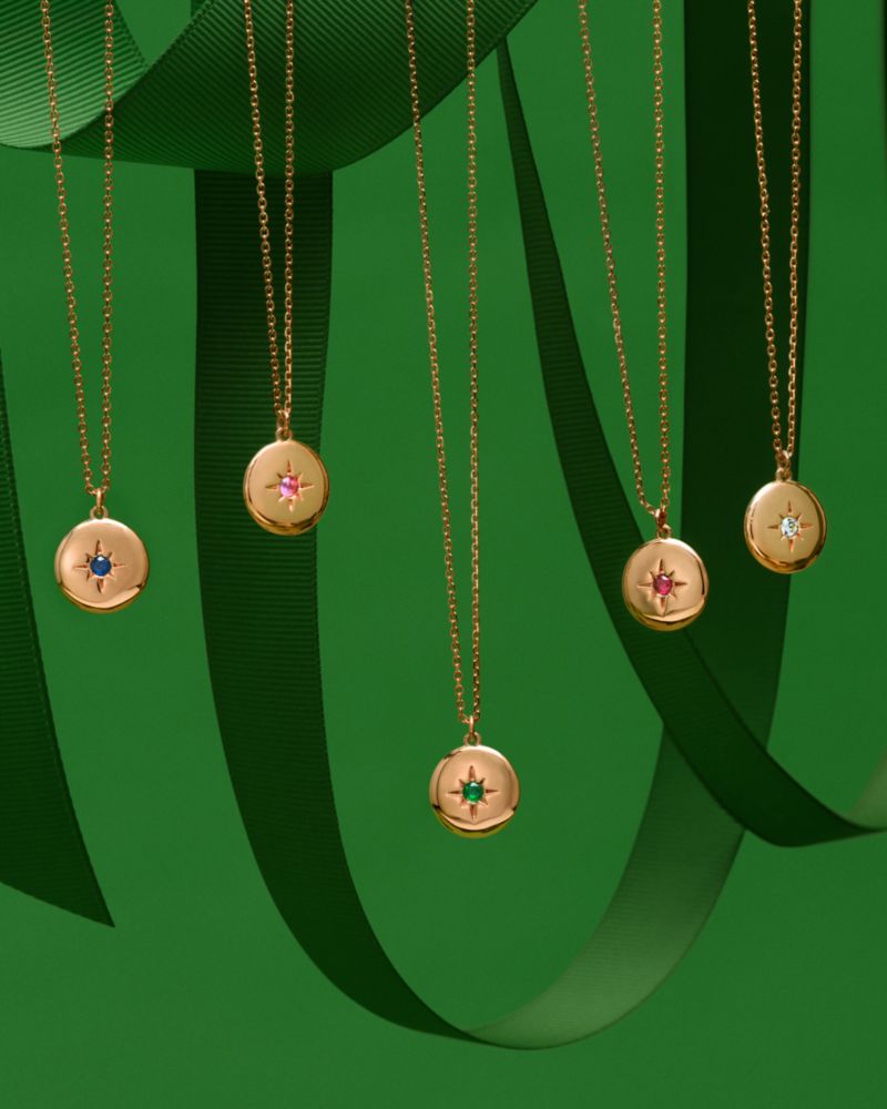 Kate Spade,The Color Spark Collection Clear Inspire Medallion Necklace,Choker,Single Strand,Crystal,Disc,Celestial Embelli...,