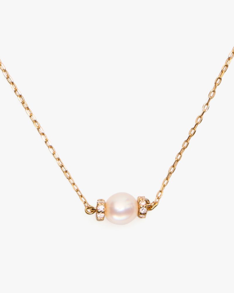 Kate Spade,Kate Spade Fine Meant To Be Pearl & Diamond Pendant,Single Strand,Diamond,Freshwater Pearl,Genuine Pearl,Synthe...,Multi Color