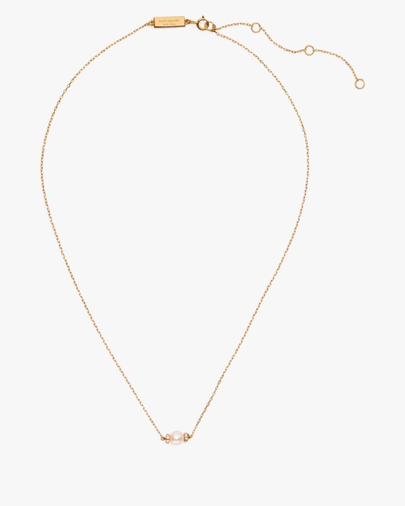 Kate Spade,Kate Spade Fine Meant To Be Pearl & Diamond Pendant,Single Strand,Diamond,Freshwater Pearl,Genuine Pearl,Synthe...,Multi Color