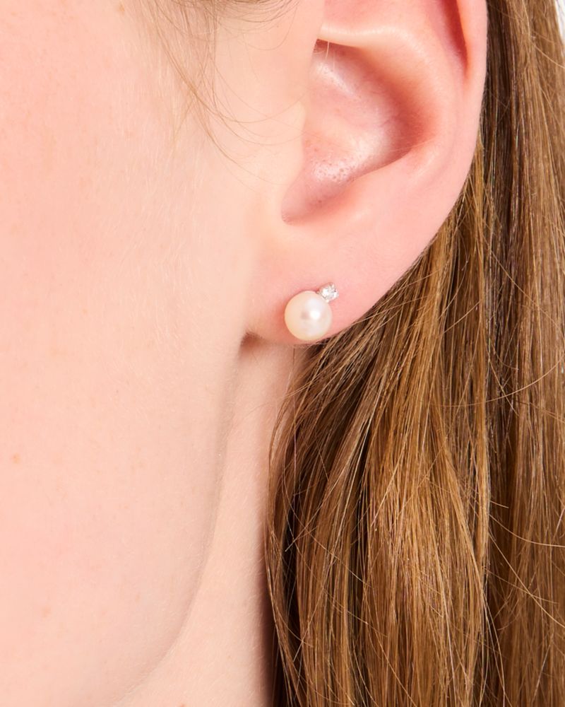 Kate Spade,Kate Spade Fine Meant To Be Pearl & Diamond Studs,