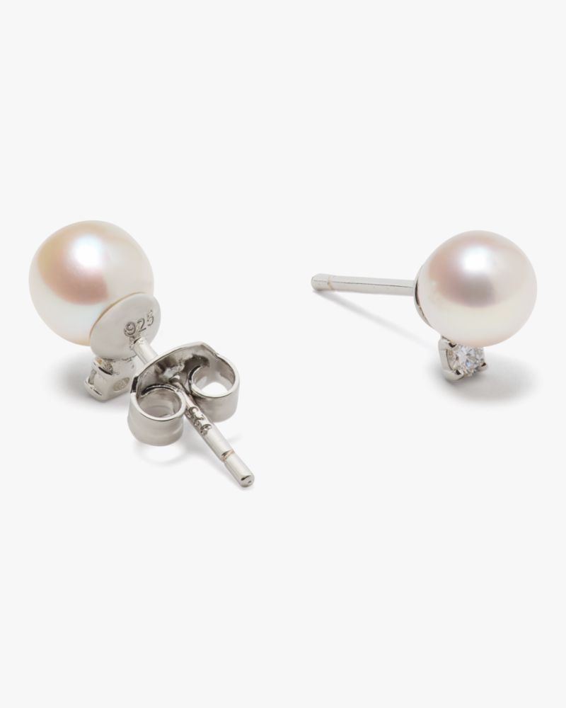 Kate Spade,Kate Spade Fine Meant To Be Pearl & Diamond Studs,Studs,Pearl,Freshwater Pearl,Synthetic Diamond,Diamond,Genuin...,Cream
