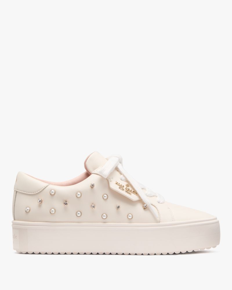 Kate Spade,Selena Pearl Lace Up Sneaker,