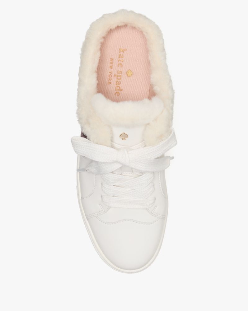 Kate Spade,Fez Mule Winter Sneakers,Faux Fur,Fur,Rubber,Casual,Mules,Shearling,Casual,Cream