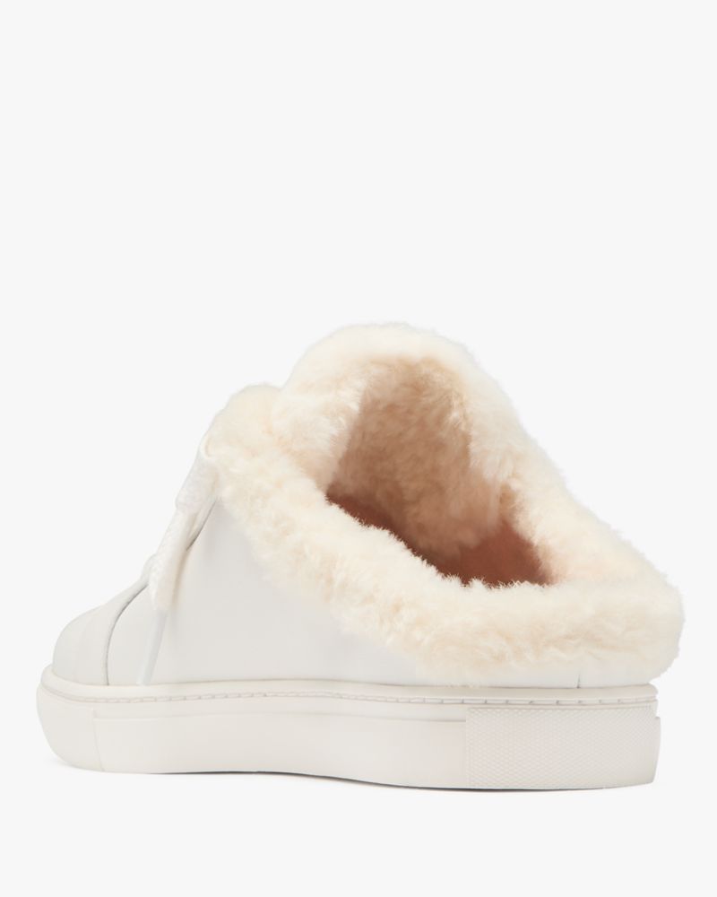 Kate Spade,Fez Mule Winter Sneakers,Faux Fur,Fur,Rubber,Casual,Mules,Shearling,Casual,Cream