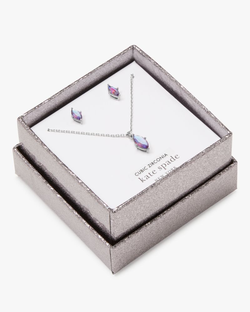 Kate Spade,Signature Solitaire Studs & Pendant Boxed Set,