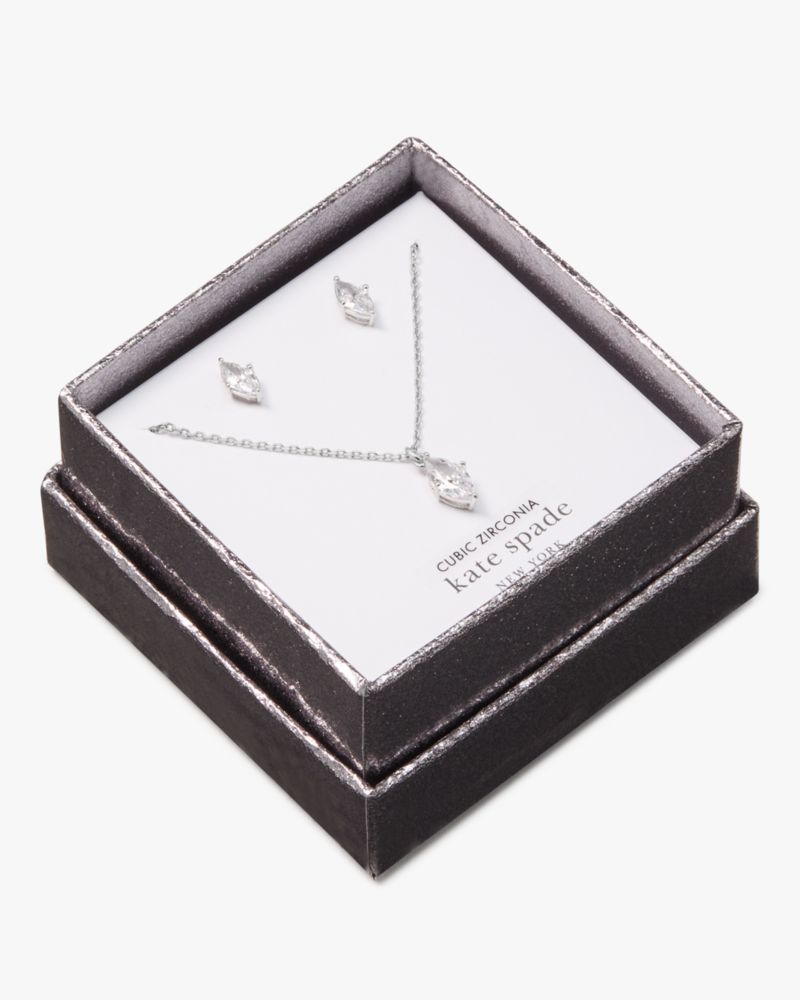 Kate Spade,Signature Solitaire Studs & Pendant Boxed Set,