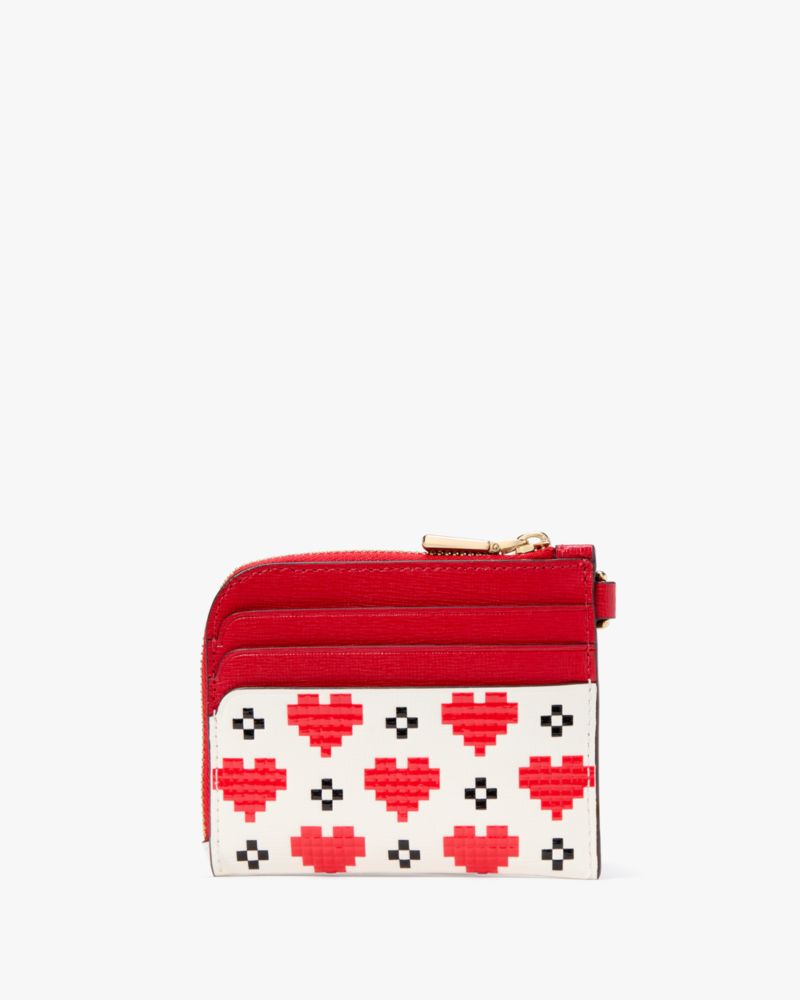 Kate Spade,デヴィン ピクセル ハート コイン カード ケース リスレット,カードケース & キーケース,クリームマルチ