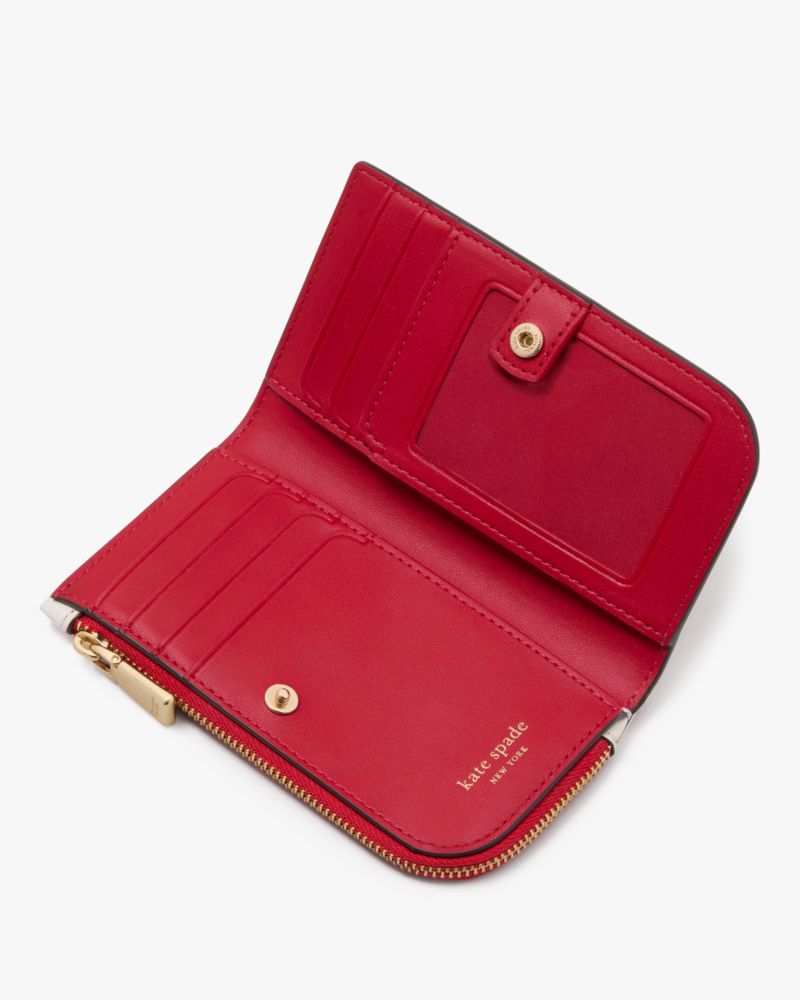 Kate Spade,デヴィン ピクセル ハート スモール スリム バイフォールド ウォレット,ミニ財布,クリームマルチ