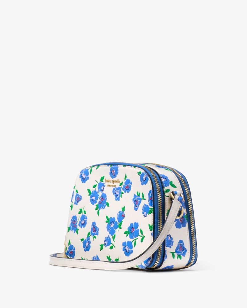 Kate Spade,Devin Springtime Blooms Double Zip Dome Crossbody,White