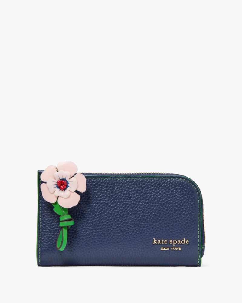 Kate Spade,イン ザ ガーデン スモール スリム バイフォールド ウォレット,ミニ財布,パリジャンネイビーマルチ