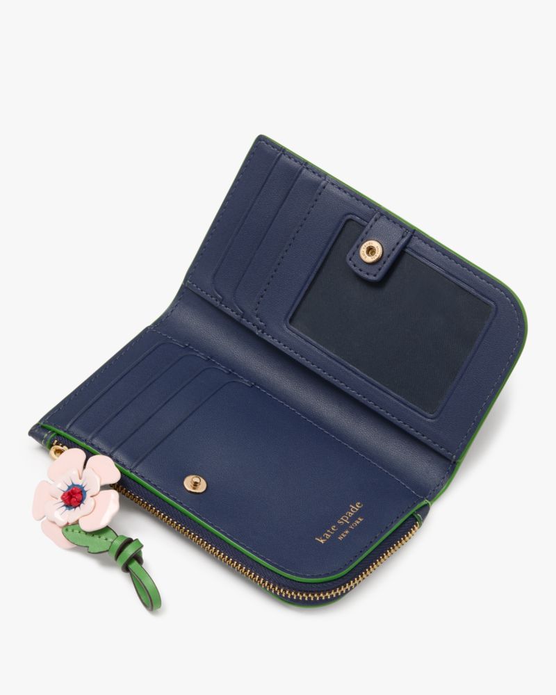 Kate Spade,イン ザ ガーデン スモール スリム バイフォールド ウォレット,ミニ財布,パリジャンネイビーマルチ